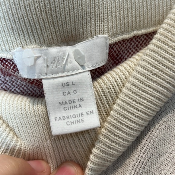 H&M Burgundy and Cream Knit sweater top and skirt set. Size medium/large. - Picture 8 of 8